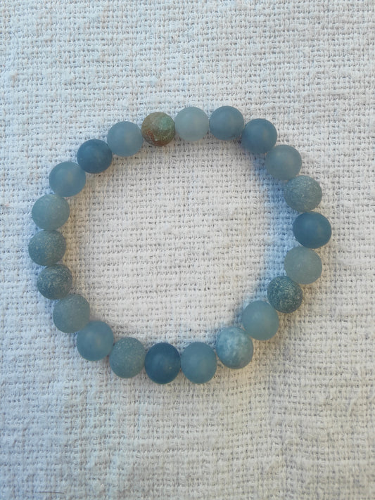 Bracelet light grey/blue stone