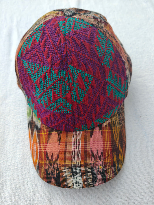 Handmade Hat red design with orange/brown