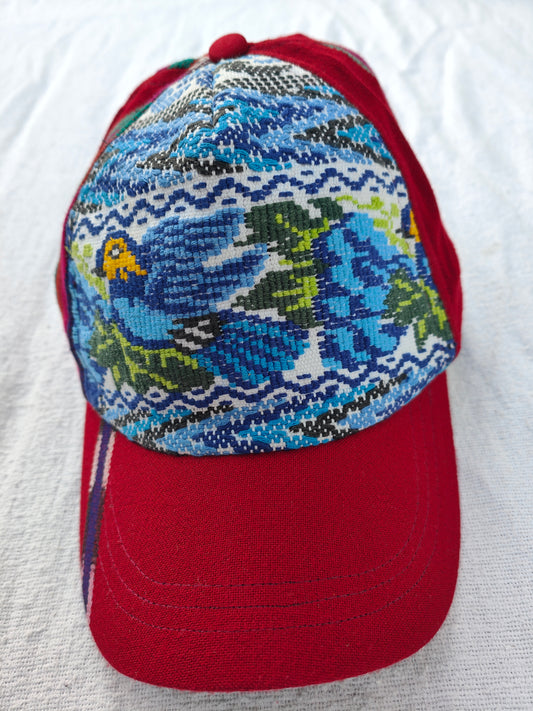 Handmade Hat Red with Blue Bird 🐦